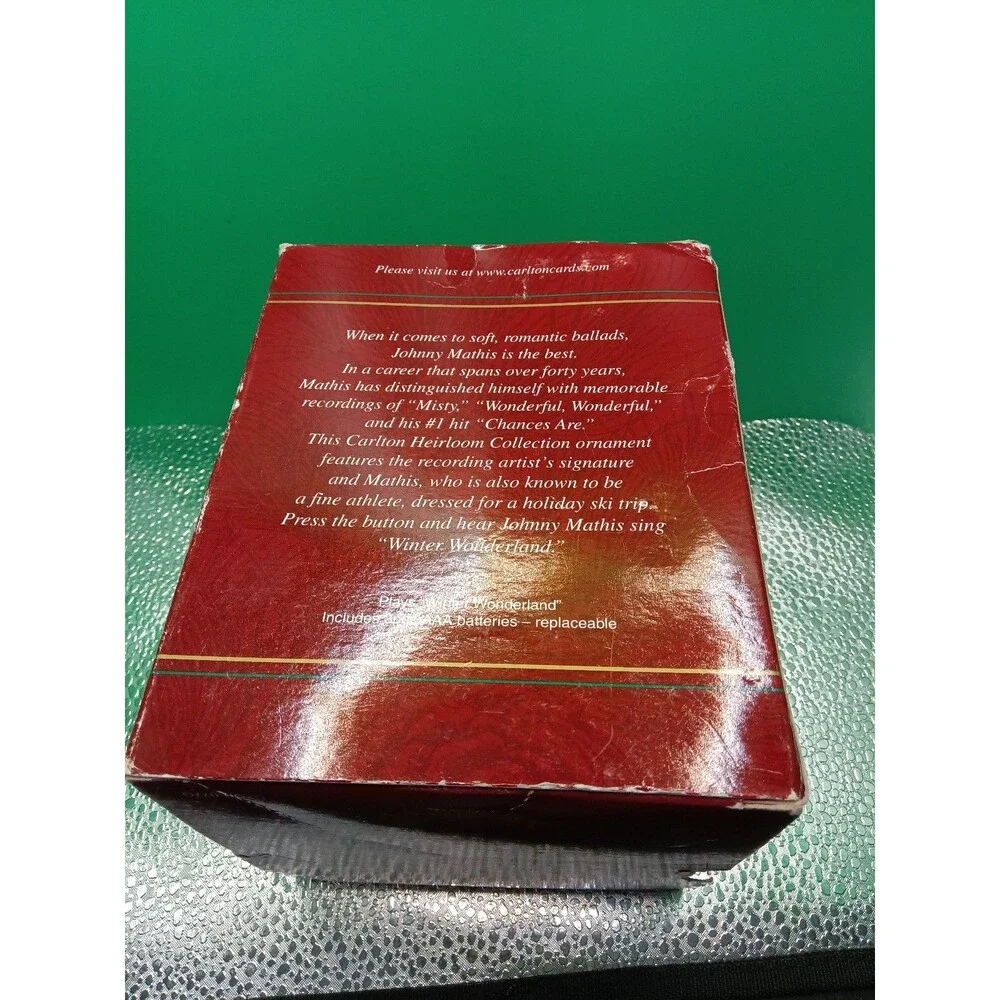 Vintage Johnny Mathis Musical Winter Wonderland Carlton Cards Christmas Ornament
